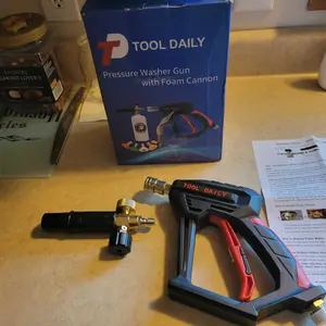 Product Review of Tool Daily Short Handheld with  Cannon FOR PRESSURE WASHER,  1/4 Inch Quick Connector, Water Spray Tool with 5 Nozzle Tips, 1 Liter snow foam lance, FathersDayGift from B** C**y