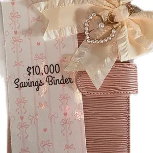 $10,000 Savings Challenge Binder with 15 Tracker Sections & Laminated Cardstock Envelopes for Durability and Reuse