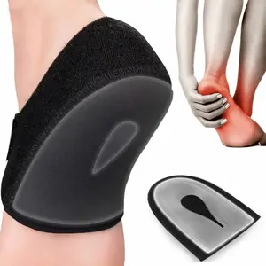 1 Pair Black Heel Pads, Textured Anti-wear Heel Protectors, Soft Breathable Contour Design, Targeted Support & Heel Cushioning, Firm Fit Wrap-around Heel Inserts for Shoes Daily Comfort Use
