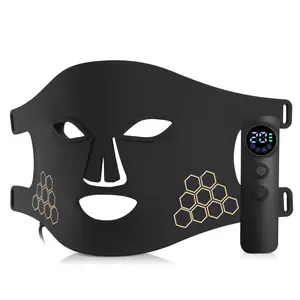4-Color LED Facial Mask, 72 LED beads, timing & dimmable, rechargeable home beauty device, Facial Treatment