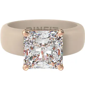 Silicone Ring – 8×8 mm Princess Cut CZ | Patented Design - GlowStone Collection