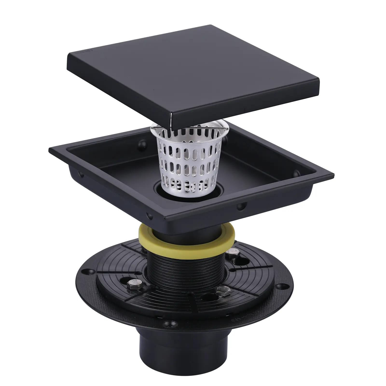 WOWOW 6x6 in. Stainless Steel Square Tile-In Shower Drain with Removable Cover, High-Flow, Waterproof, Easy Installation