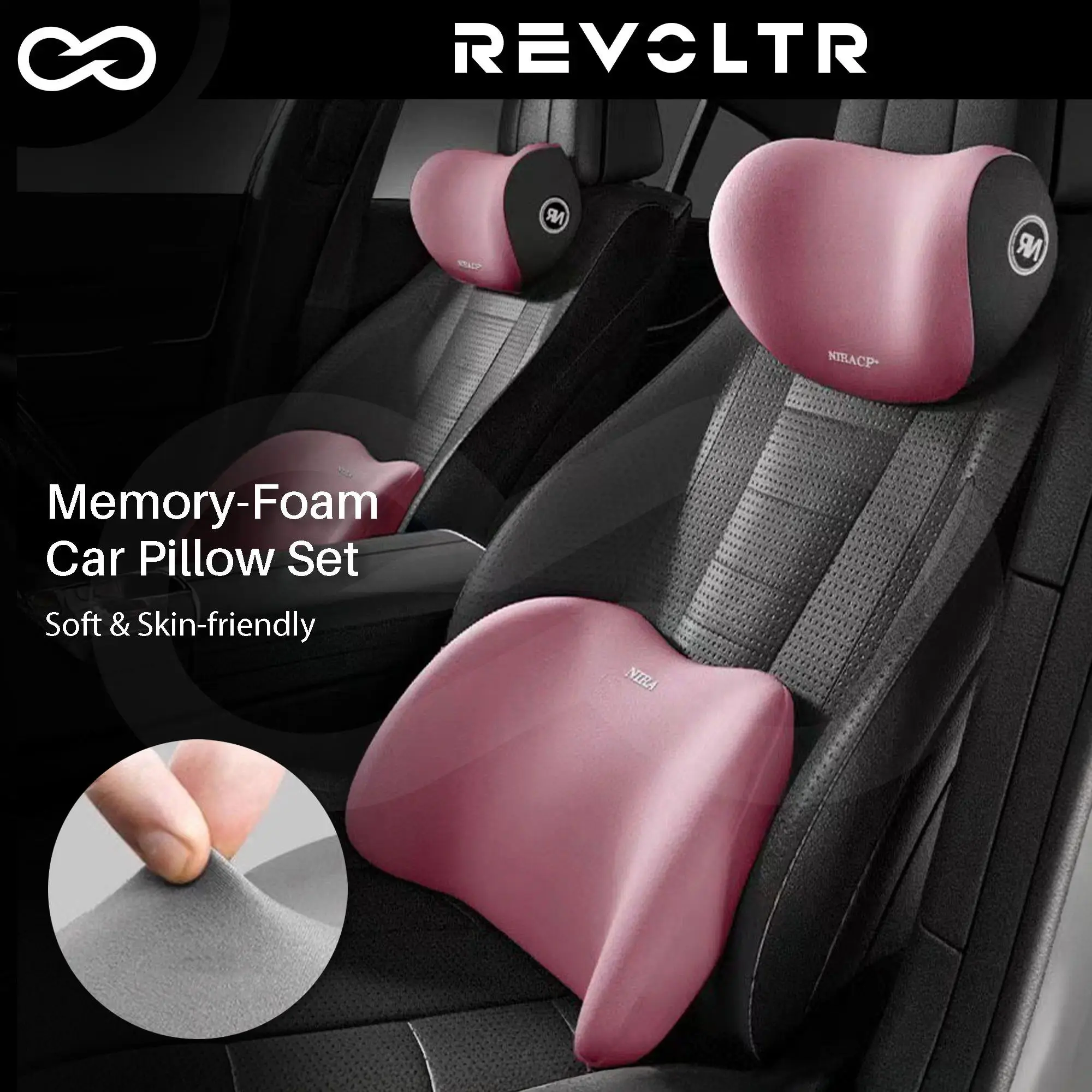 Car Neck Pillow And Lumbar Support Set Memory Foam Cushion Soft Comfortable Waist Support Seat Headrest Pillow Universal Fit Car Interior Accessory For Men And Women Travel Comfort Ergonomic Support Winter Holiday Valentine Gift Essentials Car Accessories