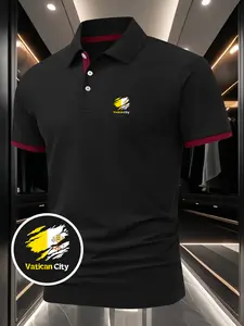 Vatican City National Flag Print Men's Polo Shirt - Stylish & Versatile, Comfortable & Breathable Fabric, Ideal for Summer Outdoor Sports & Daily Wear, New Style Casual Sports Collared Shirt