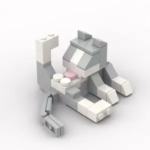 Cow Cat Building Block Set — Kitten Construction Toy, Small Animal Model, Educational Gift for Boys and Girls