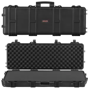 40" Hard Rifle Case, Lockable Rifle Case with Pre-cut Foams, Gun Storage with Wheels, IP67 Waterproof & Dustproof Movable Large Pistol Storage for Rifles, Shotguns, Airsoft Guns
