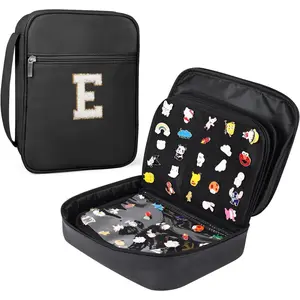Pin Display Bag, Letter PU Pin Trading Book with 8 Pages, Waterproof Enamel Pins Holder Board, Suitable as Pin Collection Display Case