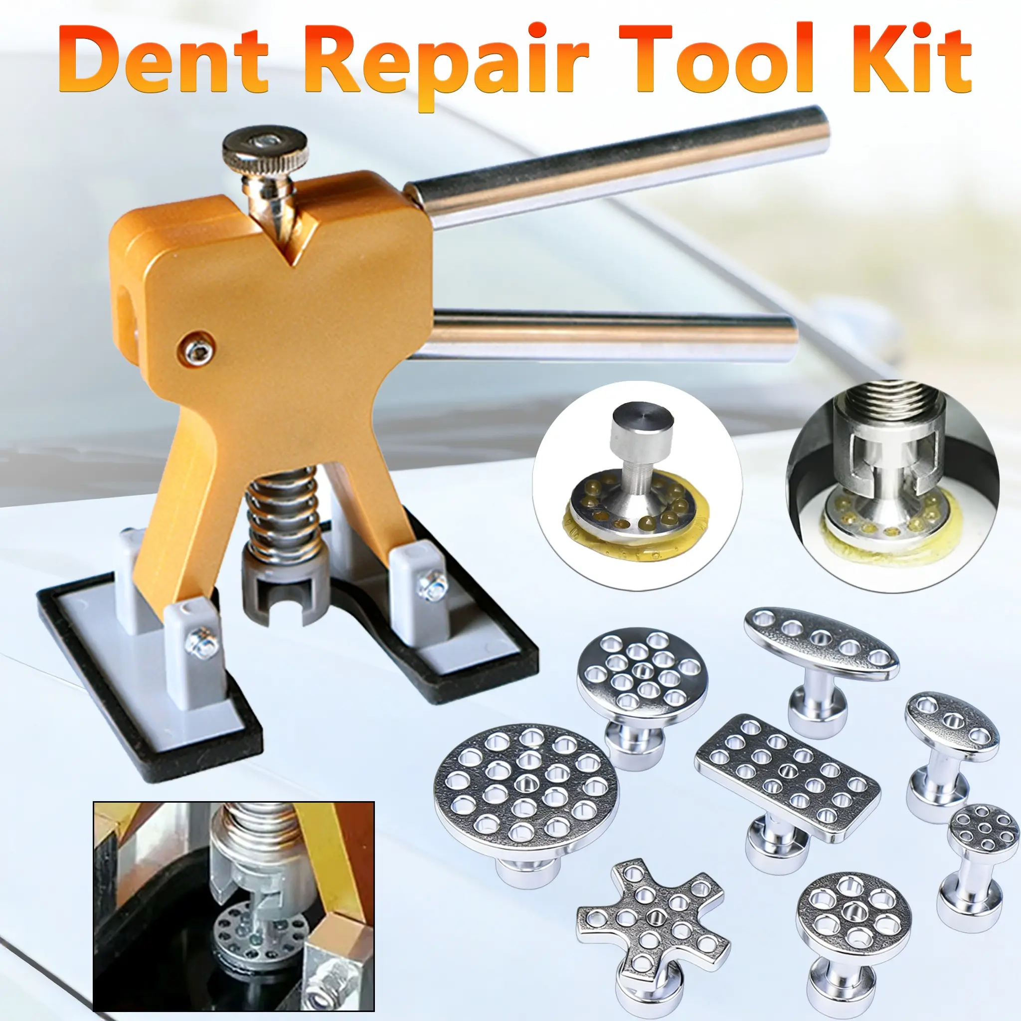 Paintless Dent Repair Tool Set, Car Dent Puller and Pad Group, Vehicle Dent Damage Repair Tools, Automotive Maintenance & Repair Tools, Car Dent Remover