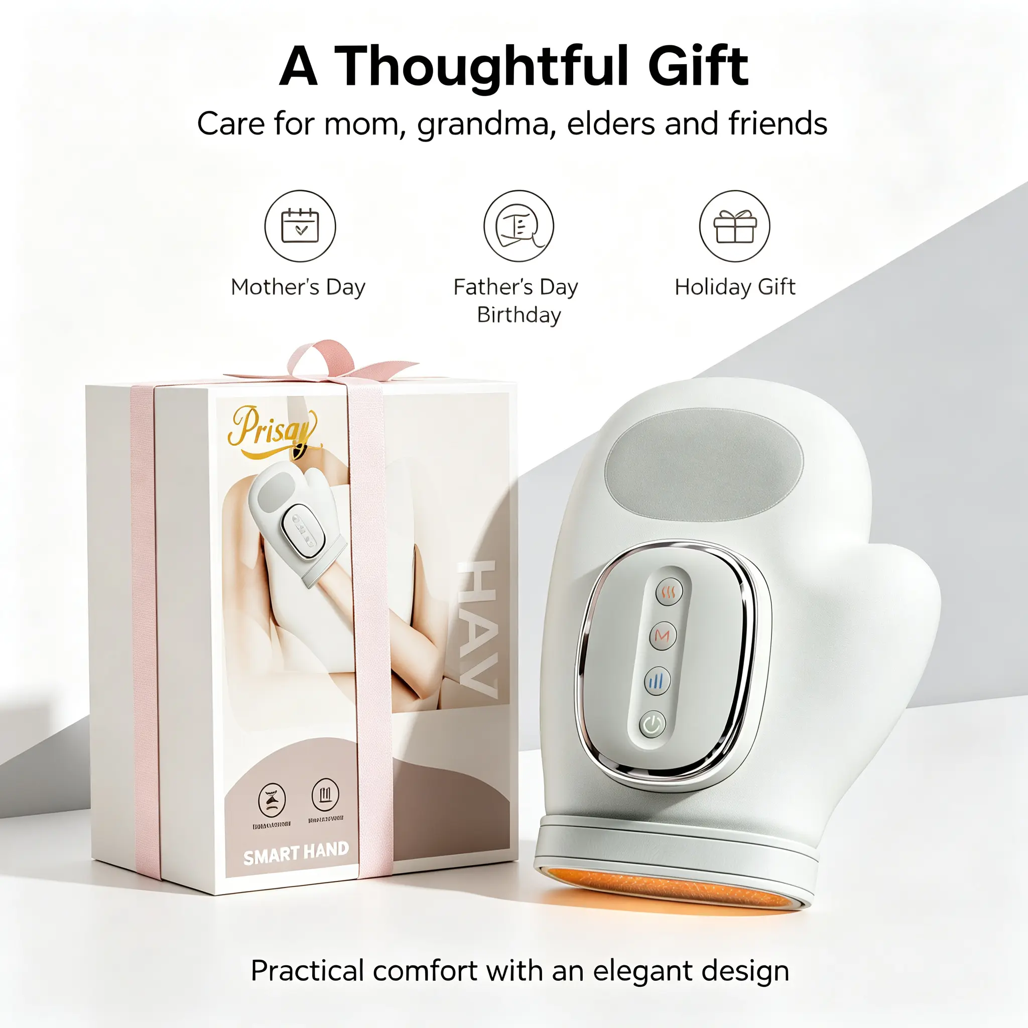 Wireless Electric Hand Massager with Heat and Adjustable Relaxing Air Compression for Arthritis & Carpal Tunnel Relief, 3 Modes, 5 Intensities