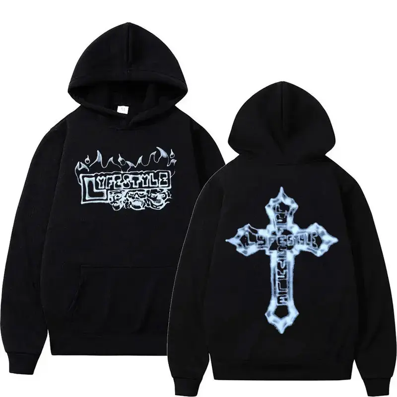 2025 Rapper Yeat Lyfestyle Skeleton Pullover Hoodie | Streetwear Hip Hop Graphic Sweatshirt for Men Casual Fashion