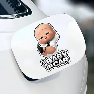 Boss Pattern Car Sticker, Waterproof 5.5 Inch Decal for Rear Window and Bumper, Self-Adhesive for Glass Metal Ceramic, 2 Pcs Pack, Decal for Cars