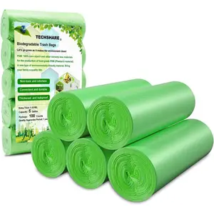 Biodegradable trash bags 46 gallon 100 counts extra thick small trash bag recycling garbage bags for kitchen bathroom yard office wastebasket car