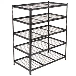 5-Tier Heavy Duty Metal Shelving Unit, Adiustable Storage Rack, Boltless Assembly, 4000 lbs Total Load Capacity, for Garage,Basement,Warehouse.Workshop, Black
