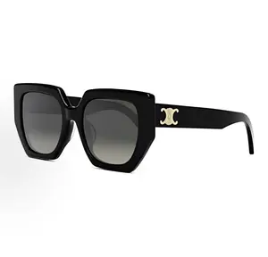 Pre-owned Brand New,Celine CL40239F Triomphe Oversized Square Sunglasses Black