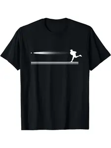 The Pitcher Baseball T-Shirt - Black Baseball Pitcher Graphic Tee, Soft Breathable Fabric Crew Neck Shirt for Youth & Adults, Lightweight Summer Sports Apparel, Machine Washable Casual Baseball Top for Games, Practice, Casual Attire - Birthday Gift for Te
