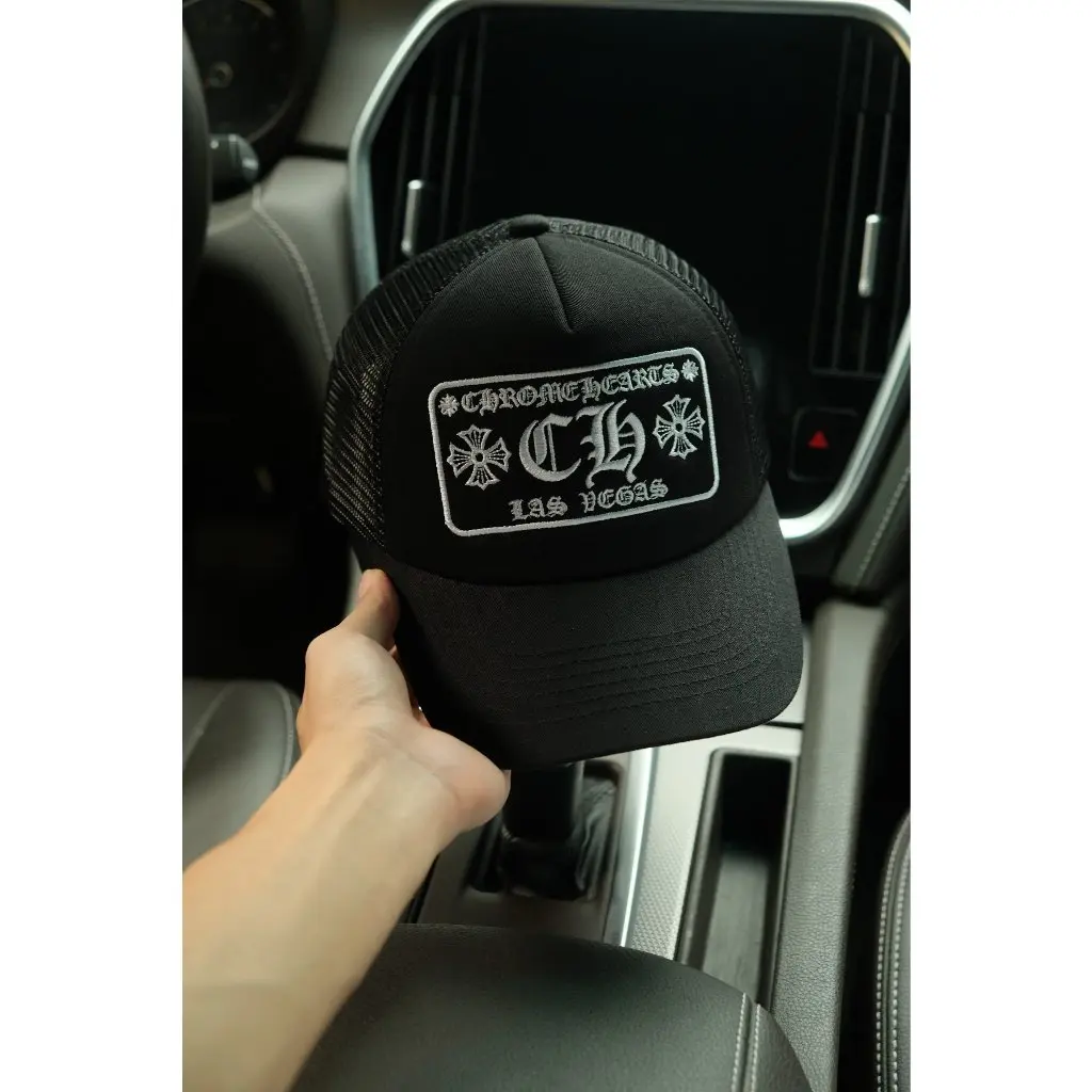 Chrome Hearts Trucker Baseball Cap, Men's Casual Hat, Adjustable Mesh Back Streetwear Accessory