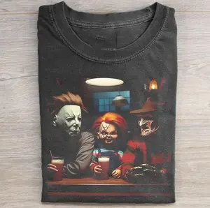 Vintage Horror Movie Characters T-Shirt, Funny Halloween Shirt, Unisex T-Shirt, Y2K 90s Graphic Shirt, gift for her, him, Womenswear Top, Halloween Shirt