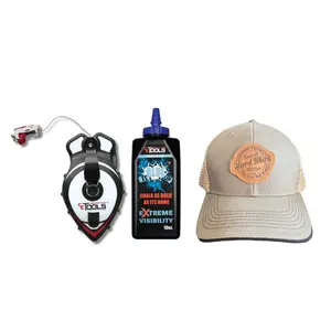 CETOOLS COMBO SnapBack Chalk Line with Releasable Tip + Blue It Up Marking Chalk + Cap with Soft Mesh Back