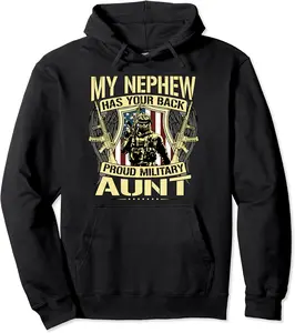 My Nephew Has Your Back Proud Military Aunt Army Auntie Gift Pullover Hoodie - Nicoleraye Shop 48B08JM7L485