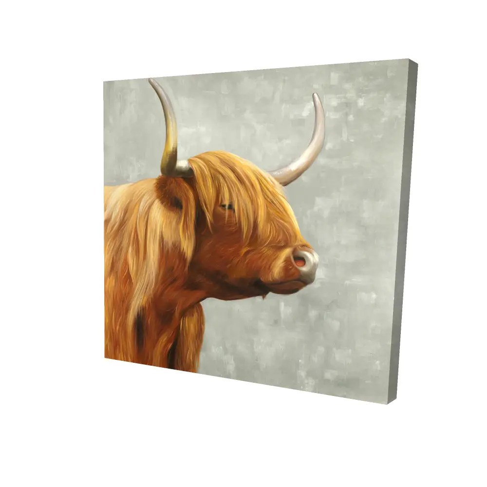 360 Stand Brown Highland Cattle Wall Art - 8x8 in. HD Nature Photo Print, Farmhouse Decoration, Bedroom Home Interior Decor, Hd Print, Artistic, Chic Farmhouse Prints, Country-Themed Graphic Prints