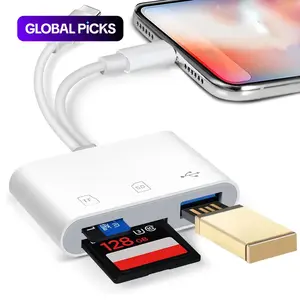 3-in-1 USB-C Dual Plug SD Card Reader, Memory Card Reader, Camera Adapter, USB C to SD Card Reader, Type C Ports Phone Accessories for iPhone 16/15/14/13/12/11/XR/XS Max/8/7, Type-C Android Phones, Tablets & Laptops