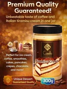 Premium Tiramisu Cream Spread - Italian Dessert Flavor | Cavella 10.5 Oz (300 gr)