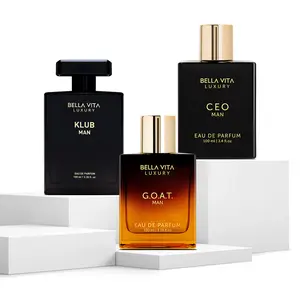 BellaVita Luxury The Luxury Night Trio KLUB Man CEO Man and GOAT Eau De Parfum EDP Long Lasting Woody Musky and Fresh Fragrances Vegan and Cruelty Free Premium Gift Set