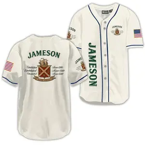 Jameson USA Flag Baseball Jersey, Beer baseball jersey, coke baseball jersey, jersey baseball, gift for fan.beer jersey baseball shirt.