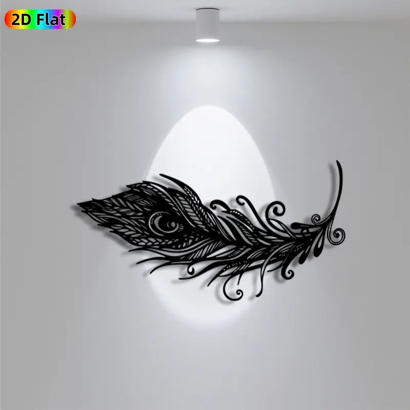 1pc Romantic Peacock Feather Metal Wall Art, Romantic Peacock Feather Statue Mural, Iron Craft, Perfect for Bedroom, Boudoir, Love Alcove Decor, Highquality Engraving, Intricate Craftsmanship, Valentine's Decor, Ideal Gift for Nature Lovers