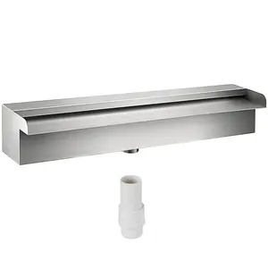 【fathersdaygift】VEVOR Stainless Steel Swimming Pool Fountain11.8" Rectangular Pool Waterfall Spillway with Pipe ConnectorOutdoor Garden AccessoriesBackyard Garden Accessories, Swimming Pool Fountain