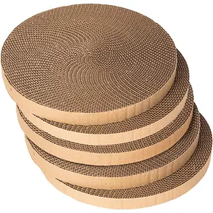 10 inch Diameter 7/8 inch Thickness Scratcher Replacement Pads Round Scratching Board for Indoor Cats 5 pcs