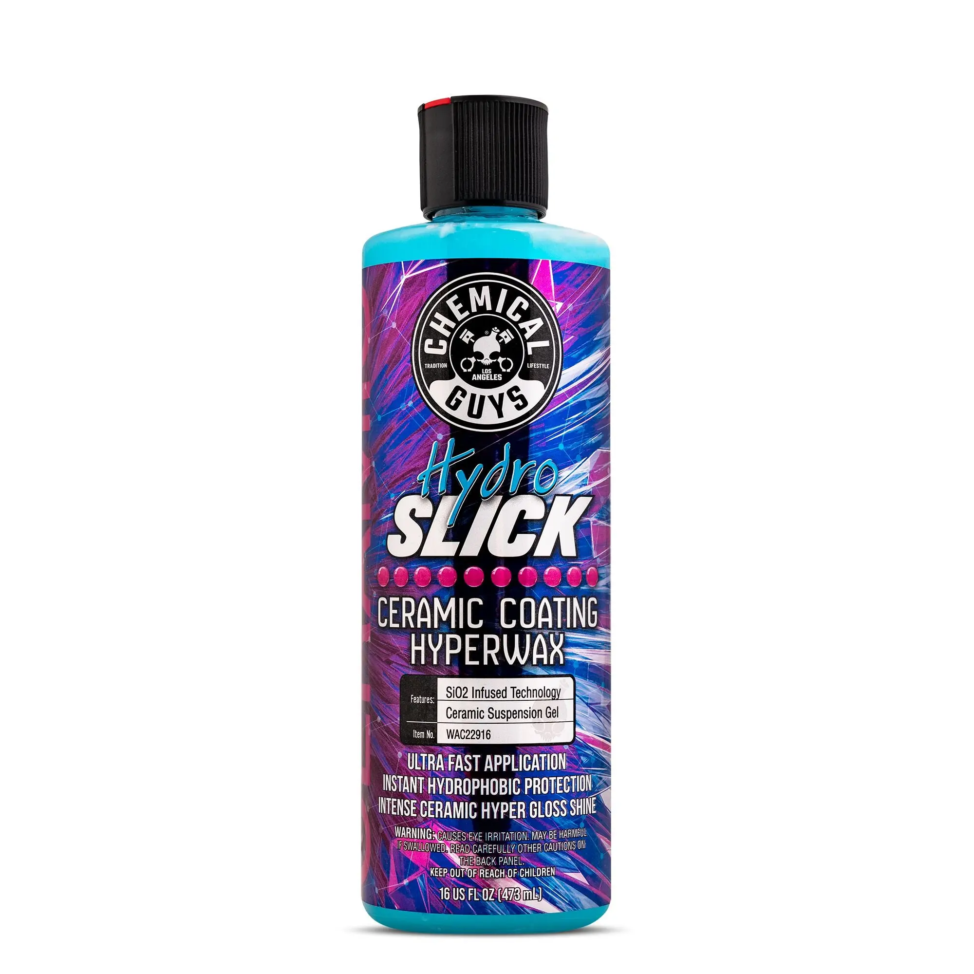 Chemical Guys HydroSlick Ceramic Coating HyperWax - SiO2-Infused Ceramic Suspension Gel, Deep Gloss, Hydrophobic Water Beading, Long-Lasting Protection, Easy DIY Application for Cars/Trucks, Safe on Paint, Chrome, Glass, Wheels