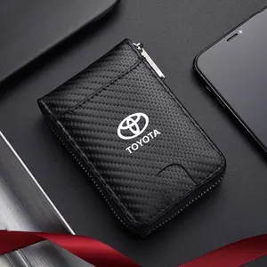 Car Emblems Soft Wallet, Leather Mini Credit Card Purse, Portable Small Wallet for Toyota Corolla, Camry, Rav4, Chr, Yaris, Prius, Prado, Auris, Avensis, Hilux