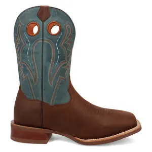 Dan Post Boots Mens Leighton Embroidered Square Toe  Casual Boots Mid Calf - Blue, Brown