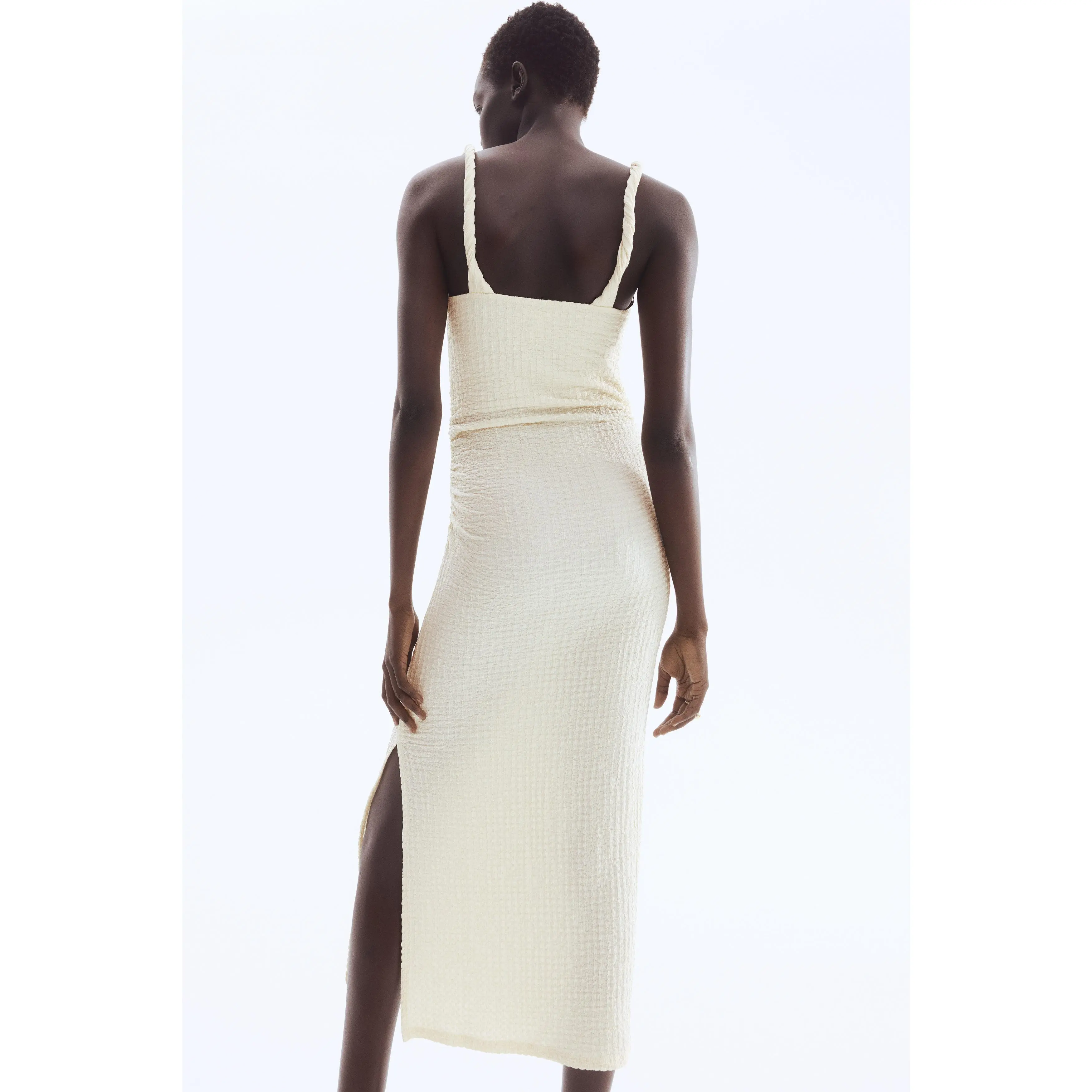 H&M Textured jersey midi dress - TikTok Shop