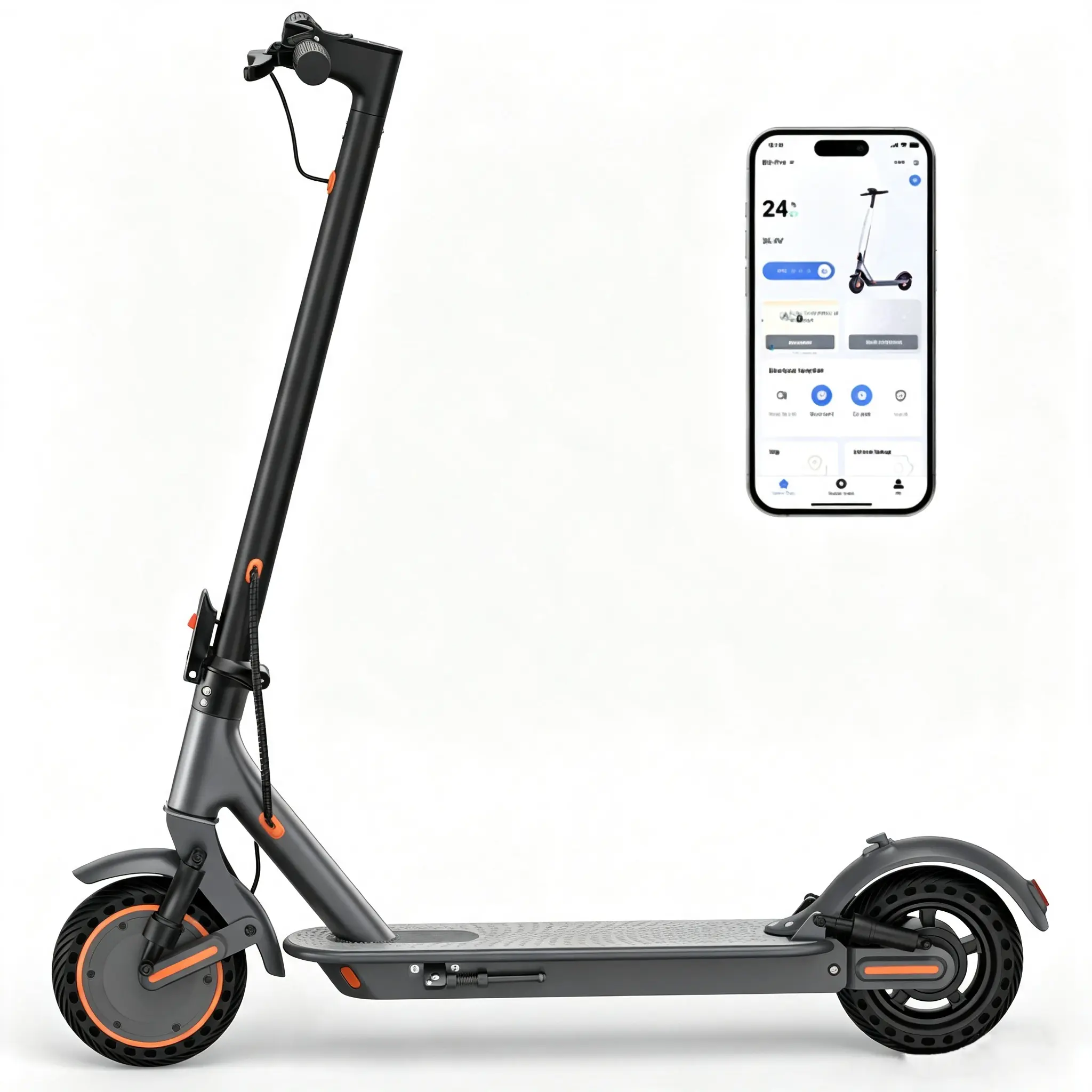 Adult Powerful Electric Scooter - 22MPH Fast Speed, 25mi Range, 10-Inch Tires, Foldable Design, APP Control, Dual Brake System, Shock Absorption Suspension (for Sports & Outdoor Fitness) sohochic commuter e-scooter Portable