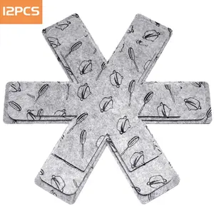 HomeWinner Pot and Pan Protectors, Set of 12 and 3 Different Size, Cookware Protector Set/Pots and Pans Dividers/Pans Separator Anti-Slip to Avoid Scratching or Marring When Stacking Coasters Tableware Cover