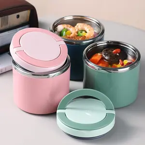 Stainless Steel Lunch Box, 1 Count Portable Soup Container with Lid, Food Grade Lunch Box for Students & Office Workers