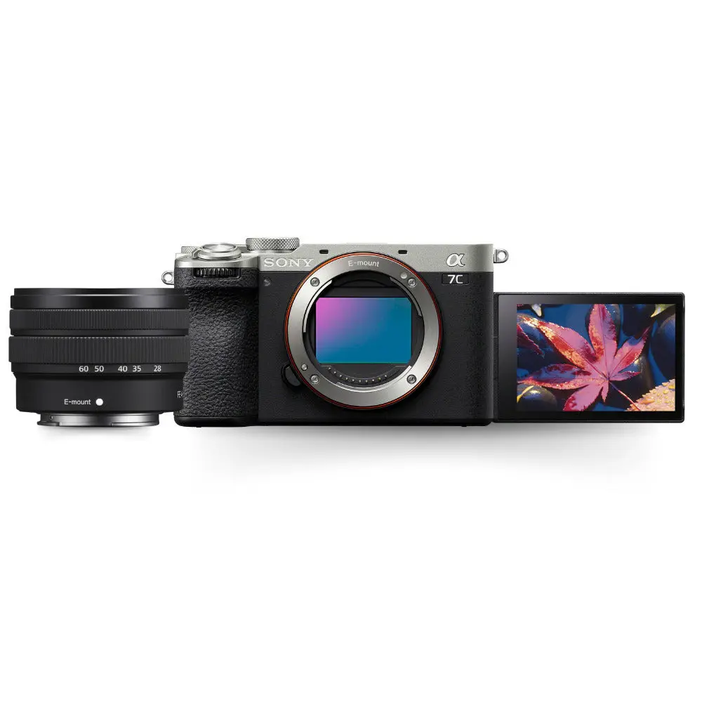 Sony Alpha 7C II Full-Frame Interchangeable Lens Hybrid Camera Body (Silver) with Zoom Lens Bundle