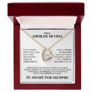 Un Regalo Unico Para El Amor De Mi Vida, Para El Amor De Mi Vida Collar Regalo, Para Esposa, Novia, Pareja, Amor, Aniversario, San Valentín, Cumpleaños, Celebración, Necklace With Message Card and Box