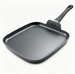 10 Inch Nonstick Square Griddle Pan, Aluminum Flat Top Griddle for Pancakes Eggs Bacon, Even Heat Distribution Warp-Proof Easy Clean, Fits Gas & Electric Stove for Family Breakfast