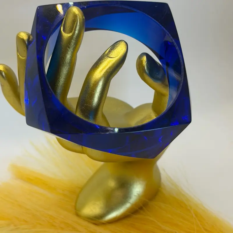 Blue Ice Acrylic Bangle ~Square
