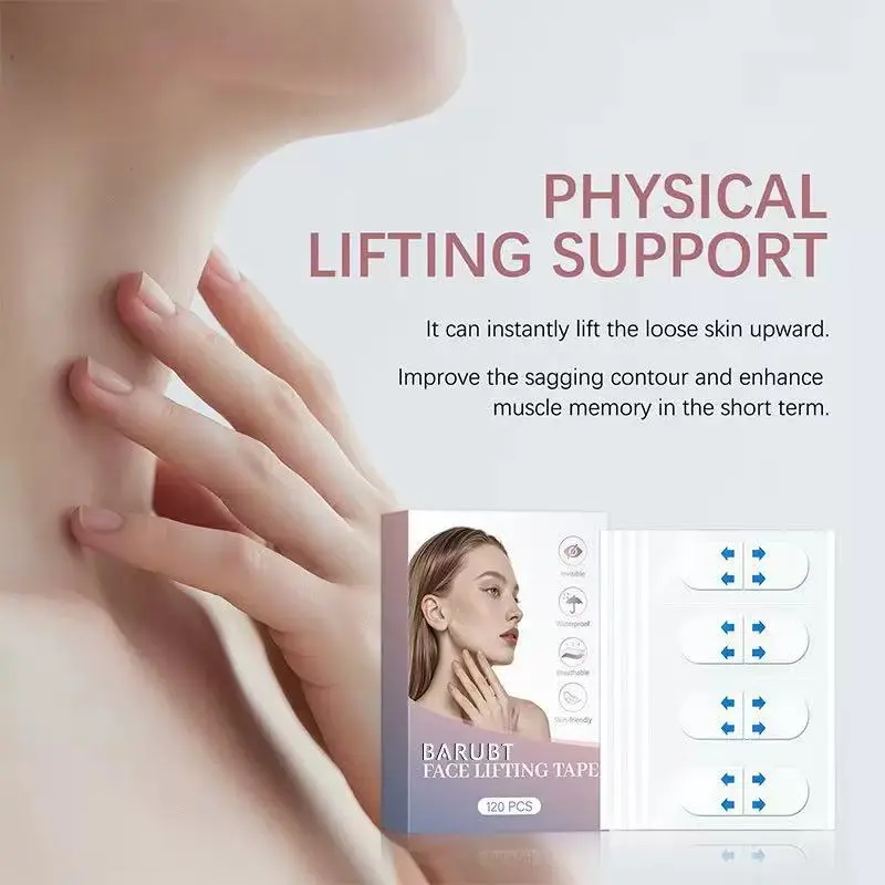 120Pcs Invisible Facial Lift Tape, Long Lasting Waterproof Face Slim Stickers for Jawline, Eye & Neck Lifting, No Surgery Face Lift Makeup Accessory