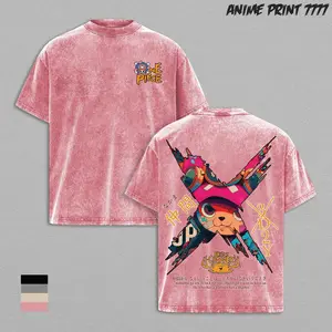 [AP7777] Tony Tony Chopper One Piece Washed Anime T-Shirt, Oversized Vintage Manga Graphic Tee, Japanese Anime Streetwear Shirt, Heavy Cotton Chopper Anime Merch, Cute Anime Shirt, Gift for Anime Fans Menswear Soft