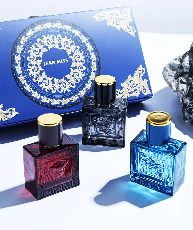 JEAN MISS 3‑Piece Men's Fragrance Gift Set 30ml(1.01fl oz) Each | Ocean Breeze, Spicy Woody, Oriental Musk, Cedarwood & Amber Eau De Toilette, 30ml Portable Travel Perfume Bottles for Men, Vanilla Long‑Lasting Perfumes