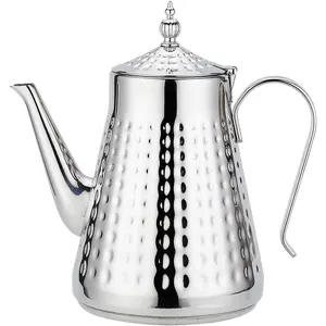 1.8L(60oz) Stainless Steel Hammer Patterned Teapot With Removeable Infuser,Loose leaf cover,