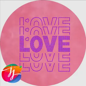 Love Love Love Love Love -  Rhinestone Template on Magic Flock