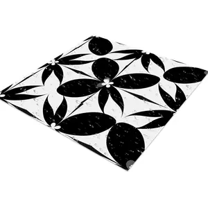 6/20 Pieces Enhanced Adhesive Thickened Matte Peel-and-Stick PVC Floor Stickers, Waterproof & Moisture-Proof Black-and-White Floral Tile Decals, Backsplash Stickers for Home Decoration - Perfect for DIY Decoration of Kitchens, Bathrooms and Laundries