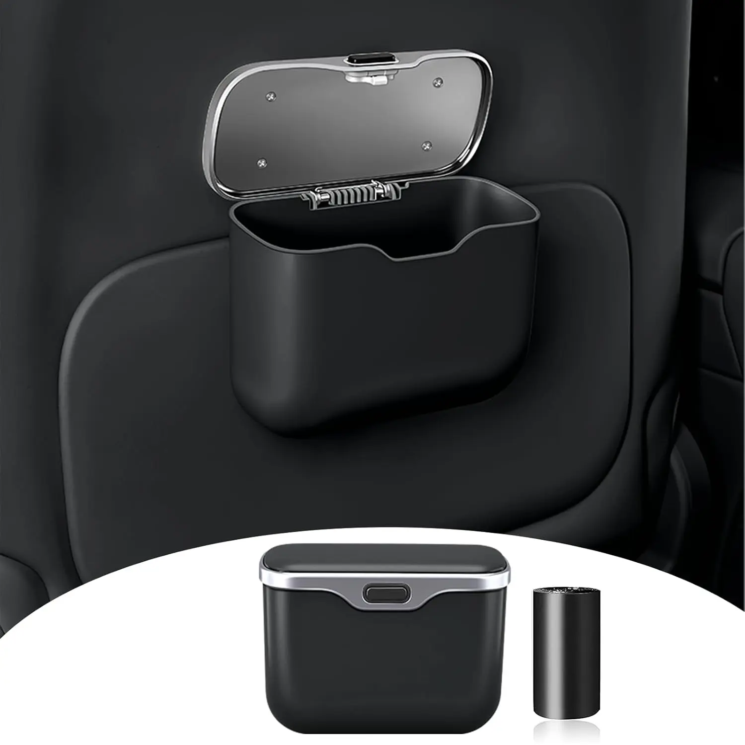 HOLDCY Car Trash Can, Waterproof Mini Auto Trash Bin for Door/Console/Seat Back, Universal Vehicle Garbage Can for Car/Truck/SUV