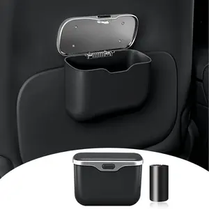 HOLDCY Car Trash Can, Waterproof Multi‑Functional Auto Trash Bin for Door/Console/Seat Back, Universal Vehicle Garbage Can for Car/Truck/SUV Drivers (Black)